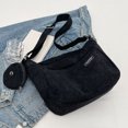 thumbnail image 4 of Bolso de hombro informal para mujer, bandolera de gran capacidad, bolso de compras (negro), 4 of 8