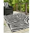 thumbnail image 4 of Unique Loom Outdoor Safari Collection Area Rug - Tsavo (7' 10" x 11' Rectangle White/Black), 4 of 12