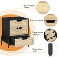 thumbnail image 4 of Yeshouse Mesita de noche de ratán con patas de hierro, mesa pequeña con patas de hierro, ideal para espacios pequeños, elemento decorativo, fácil montaje y construcción ligera, 4 of 9