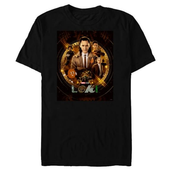 Marvel Loki Characters Disney  Series Poster - Short Sleeve Blended T-Shirt for Adults - Customized-Black