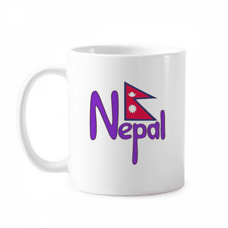 

Nepal National Flag Red Purple Pattern Mug Pottery Cerac Coffee Porcelain Cup Tableware