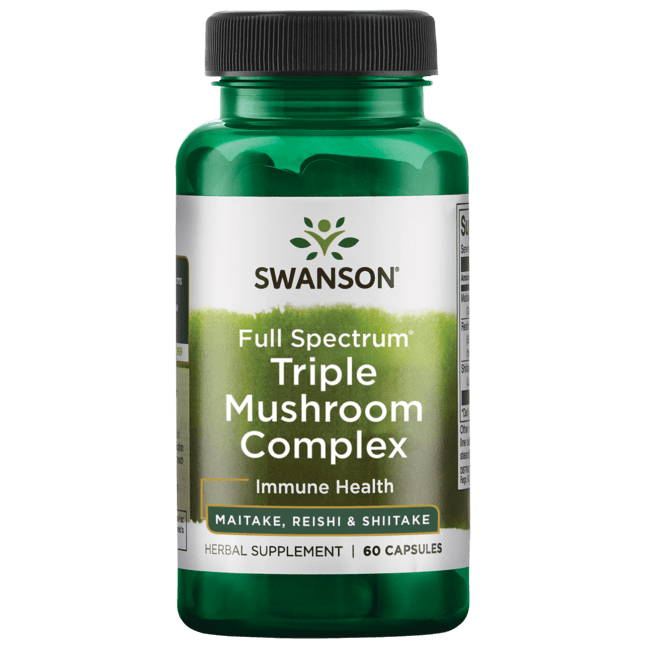 Swanson Full Spectrum Triple Mushroom Complex for Immune Support 60 Capsules