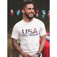 thumbnail image 2 of Usa I Still Believe Flag Graphic Men White T-Shirt, Male Small, 2 of 4