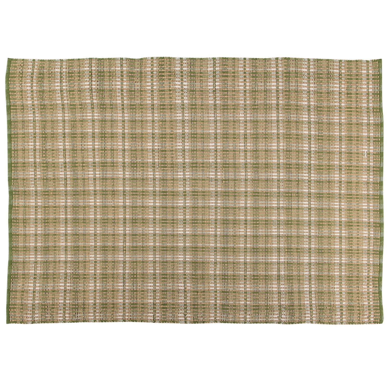 Plaid Hand Woven Rug 2X3 Green