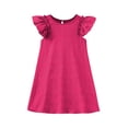 thumbnail image 4 of ASEIDFNSA Girls Ruffle Sleeve Dress with Layered Shoulders Solid Color and Swing Hem (Pink,8-9 Years), 4 of 5