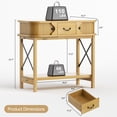 thumbnail image 2 of AHB 39.4" Walnut Wood Console Table, Narrow Entryway Table with 3 Drawers and 2-Tier Storage Shelves, Sofa Table for Hallway, Living Room and Bedroom, Oak, 2 of 7