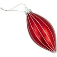thumbnail image 5 of Northlight 5" Shiny Red and White Glittered Striped Glass Finial Christmas Ornament, 5 of 6