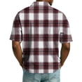 thumbnail image 5 of Men Sweatshirts Stylish Quarter-Zip Casual Pullover Plaid Printed Short Sleeve Lapel Collared Sweatshirt Big and Tall Shirts, 5 of 9