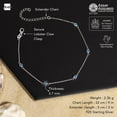 thumbnail image 5 of Amberta Italian Sterling Silver Anklet for Women 925 | Adjustable Ankle Bracelets for Women Beaded Heart Summer Jewellery: Blue CZ, 5 of 6