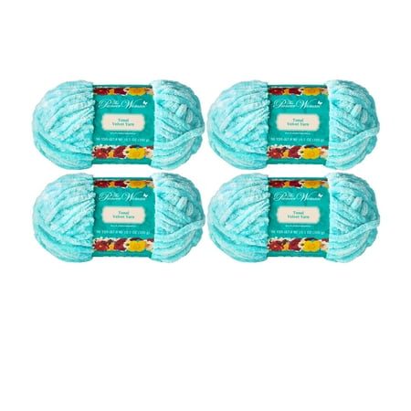 The Pioneer Woman Tonal Velvet Light Blue Yarn, 96 yards, Pack of 4