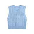 thumbnail image 4 of Women's Aesthetic Clothes Casual V-Neck Pullover Shirt Collision Color Sleeveless Sweater Vest TBKOMH, 4 of 5