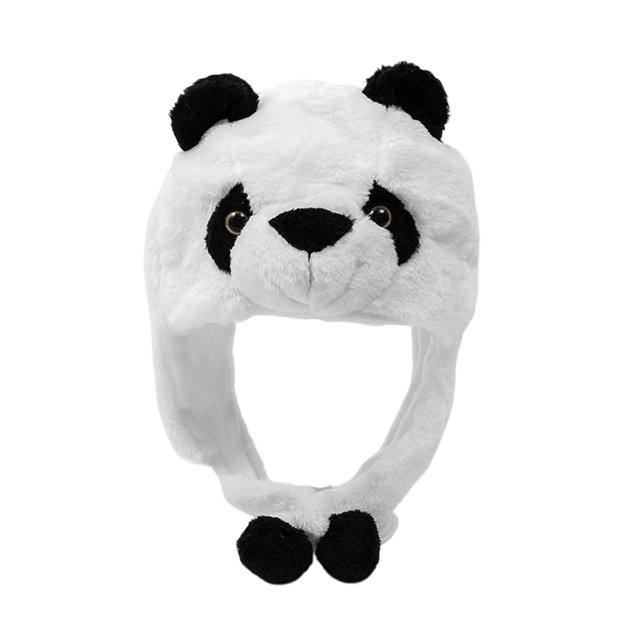 Bonito sombrero corto de felpa con animal, novedad divertida, gorro de esquí de invierno, disfraz de Cosplay, accesorios para fotos, capucha Panda Colco Gorro de felpa novedoso
