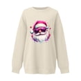 thumbnail image 6 of Feancey Funny Graphic Sweatshirts for Women Christmas Ugly Sweatshirt Oversized Long Sleeve Crewneck Pullover Cute Santa Claus Print Tops Beige XL, 6 of 6