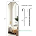 thumbnail image 4 of 48"x14" Mirror Full Length Door Hanging, Door Hanging Mirror or Bedroom Living Room Closet, Black, 4 of 13