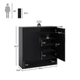 thumbnail image 6 of 24 Pair Shoe Storage Cabinet with Adjustable Shelves, Hidden Shoe Organizer for Entryway, Foyer, Hallway Ebony Black, 6 of 12