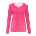 thumbnail image 5 of ZyeKqe Womens Long Sleeve Shirts Casual V Neck Tops Solid Color Loose Fitting Tees Tunic Tops Blouses, 5 of 5