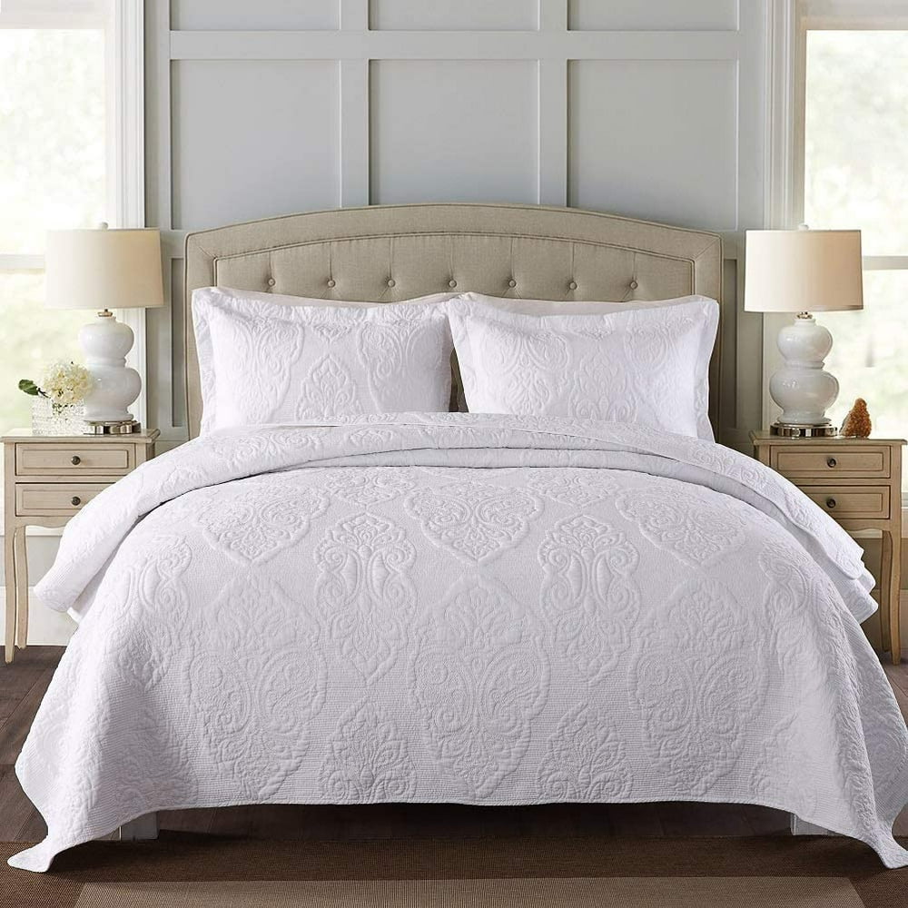 100% high-density Cotton Embroidered Quilt Bedspread Comforter Bedding ...