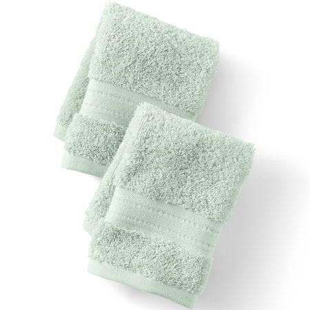 Lands' End Supima Towel Soft Sage 13"" x 13"", 2pc