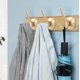 thumbnail image 5 of Tofiigrem Ganchos de pared dorados, paquete de 6 ganchos para batas, ganchos de baño dobles de metal resistente, ganchos para toallas de mano montados en la pared para cubículo, baño, cocina, armario,, 5 of 5