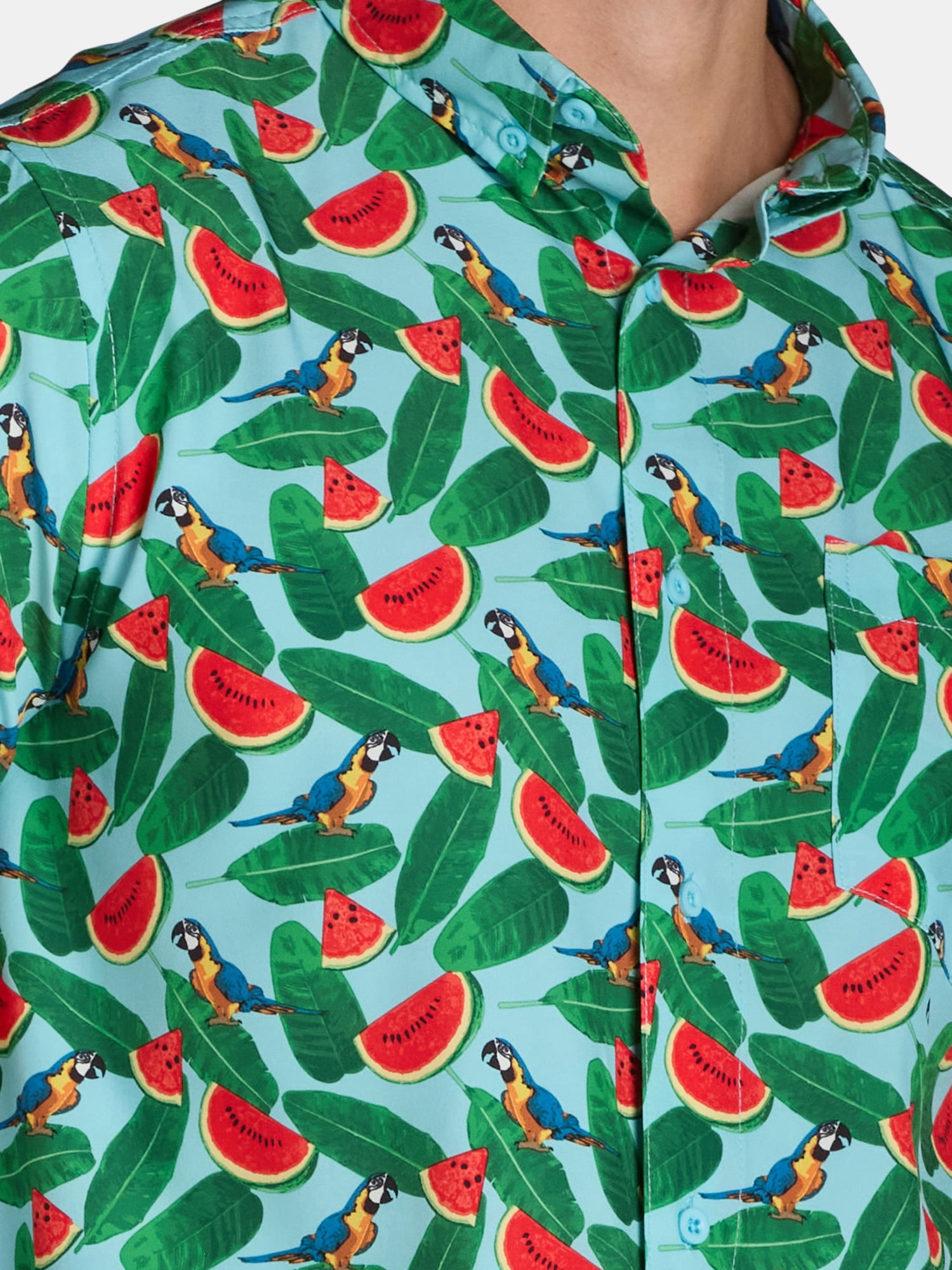 Beach Bros. Men's Print Stretch Cabana Shirt and Swim Trunks Set with UPF50+, 2-Piece, Sizes S-XL