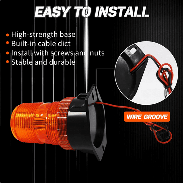 30 LED Strobe Beacon Light Forklift Truck ATV Rooftop Amber - Foto 14