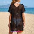 thumbnail image 4 of CHUMUD Beach Cover Ups for Women Mesh Swim Cover-Up Dress with Rainbow Tassel Hem V-Neck Short Sleeve Tunic Vacation, 4 of 6