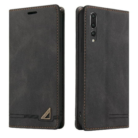 Phone Case for Huawei P20 Pro Premium Leather Premium Leather Two Card Slots Kickstand