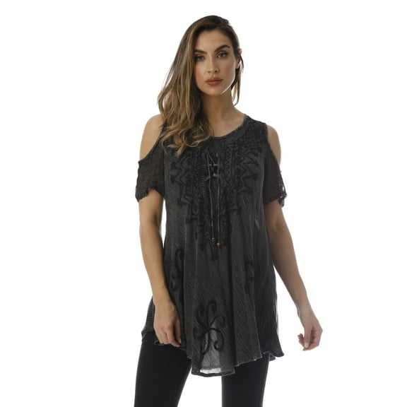 Riviera Sun Tops for Women (Charcoal, Small)