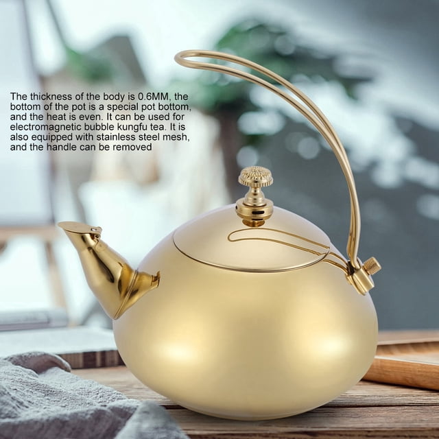 Tetera de inducción de Acero inoxidable, Olla de Ebullición de Calentamiento Rápido, 1,5 L, Para Uso Domémico