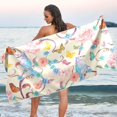 thumbnail image 6 of Coolnut Elegant Butterfly Floral Beach Towel Super Soft Microfiber Sand Free Beach Towels, Oversized Camping Pool Towel, Lightweight, Breathable & Quick Dry Towels, 31x71in Washcloth Gift, 6 of 7
