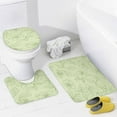 thumbnail image 4 of Bathroom Rugs and Shower Curtain Sets, Green Leaf Damask Pattern Printed on Shower Curtain and Liner Set, Suitable for Small Bathroom Gym Guest Bath, 72 x 72 inches, 4 of 8
