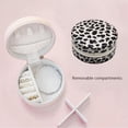 thumbnail image 2 of Estuche de viaje pequeño para joyas, mini joyero de viaje redondo para mujeres y niñas, regalos para hombres, mujeres y niñas, regalos de Pascua (leopardo), 2 of 5