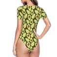 thumbnail image 4 of Daiia Avocado print Women's Crew Neck Short Sleeve Bodysuit Fashion Tops Fit Casual Basic Extender Bodysuit-X-Large, 4 of 9