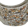 thumbnail image 2 of Studio 350 Gray Fiberglass Indoor Outdoor Planter with Stone Mosaic Design 8"W x 15"L x 16"H - Grey - Heart, 2 of 5