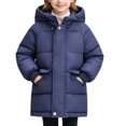 thumbnail image 4 of Boys Padded Coat Lightweight Full Zip Winter Coat with Hood Casual Outerwear Warm Down Jackets Kids, 4 of 8