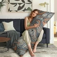thumbnail image 5 of Paisley Long Body Pillow Cover - Vintage Bohemian Floral Print, Soft & Breathable Ethnic Fabric, Hidden Zipper, 20"x54" - Elegant Home Decor Gift for Side Sleepers & Pregnancy Support, 5 of 7