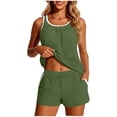 thumbnail image 2 of YanHoo Tankini Swimsuits for Women with Pockets Two Piece Bathing Suit Modest Swim Tank Tops Drawstring Waist Board Shorts Army Green,M, 2 of 7