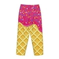 thumbnail image 5 of Disketp Red Ice Cream Print Women'S Comfy Pajama Pants Casual Drawstring Palazzo Lounge Wide Leg Pants, 5 of 9