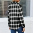 thumbnail image 5 of gbyLJF Women's Long Sleeve Shirt Cardigan Casual Double-pocket Checkered Blouse Lightweight Loose Fit Button Down Lapel Shirts, 5 of 5