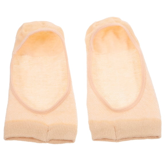 ROSENICE Full Open Toe Socks Soft 1 Pair Beige Cotton Open-Back Two-Toed Socks