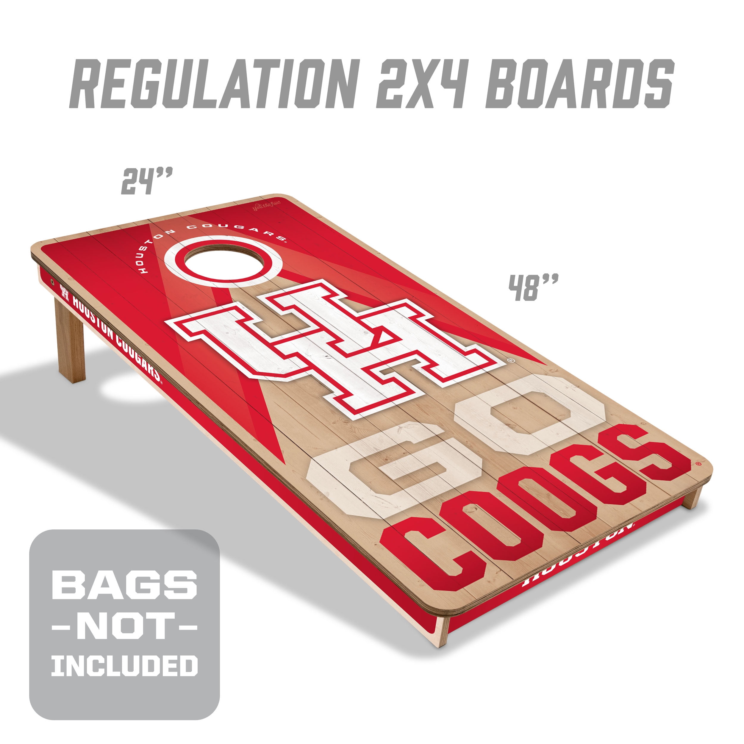 YouTheFan NCAA Houston Cougars 2X4 Slogan Series Cornhole NO BAGS