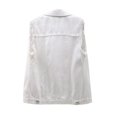 thumbnail image 3 of Women Classic Washed Denim Vest Ladies Sleeveless Solid Color Button Down Jean Jacket S-5XL, 3 of 7