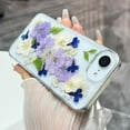 thumbnail image 3 of for iPhone 16e (2025) Clear Case with Pressed Real Flower, Cute Glitter Bling Flower Pattern Slim Soft TPU Shockproof Protective for Women Girls Phone Cover for iPhone 16e 6.1 inch (Purple), 3 of 13