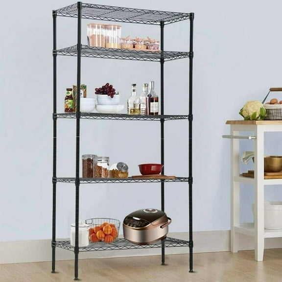 Dkelincs Heavy Duty 5 Tier Wire Shelving Unit NSF Metal Shelf Multifunctional Storage Racks 1250 lbs Weight Capacity for Kitchen, Garage