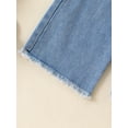 thumbnail image 6 of Coduop Kids Girls Denim Spaghetti Straps Bow Cami Crop Top Wide Leg Jeans Girls Trendy Clothes, 6 of 7