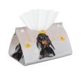 thumbnail image 2 of Lsque Dachshund Sitting in Bathtub Printed Long Tissue Box Cover Holder, Facial Paper Organizer Dispenser,Triangle with Bottom Belt, PVC Leather Decorative Organizer, 2 of 9