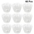 thumbnail image 4 of 60pcs Cupcake Wrappers Cake Wrappers Hollow out Pattern High Temperature Resistance for Cake (White), 4 of 8
