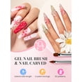 thumbnail image 4 of MelodySusie 6Pcs Nail Art Brush Set, Professional Painting Tools with Liner Flat Angled Gel Carved Brushes and Dotting Pen for Home and Salon, Pink, 4 of 9