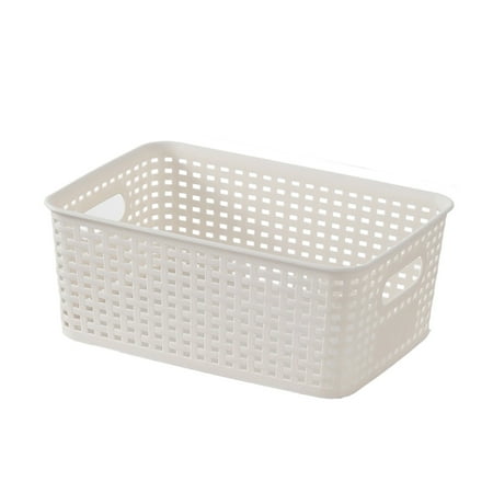 Stackable Storage Basket With Bamboos Lid Ventilated Plastic Handwoven Designs for Home Organization Toy Books