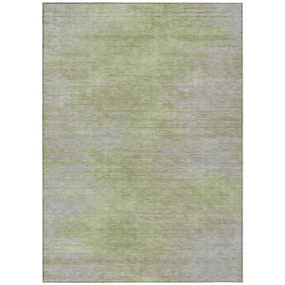 HomeRoots 587224 3 x 5 ft. Abstract Washable Indoor & Outdoor Rectangle Area Rug, Sage & Artichoke Green